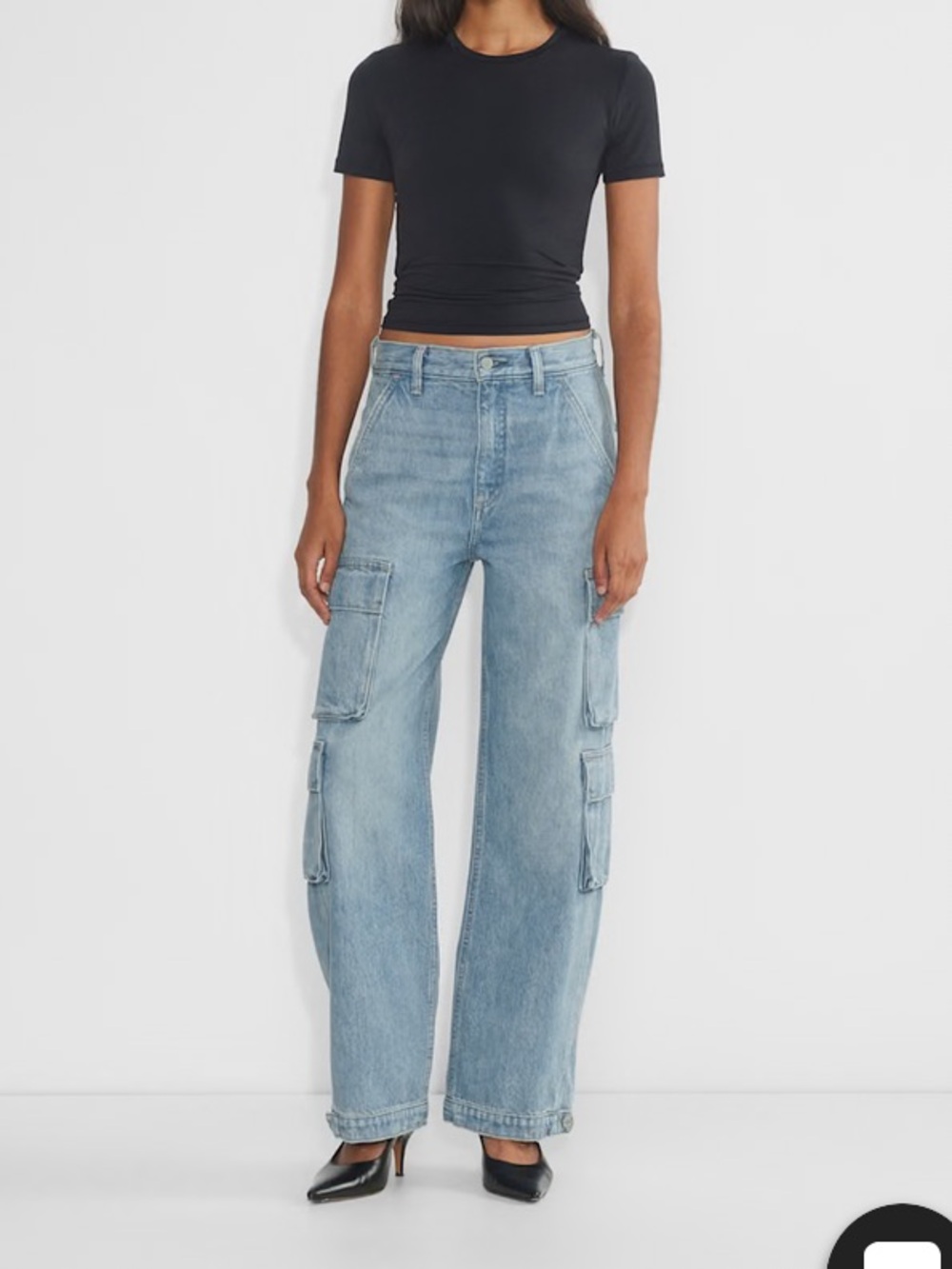 NWT aize 25 Denim Forum The '90s Millie Hi-Rise Cargo Jean